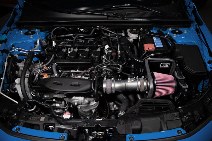 K&N 2022 Honda Civic 1.5L Turbo L4 Silver Typhoon Intake - Bull Strap