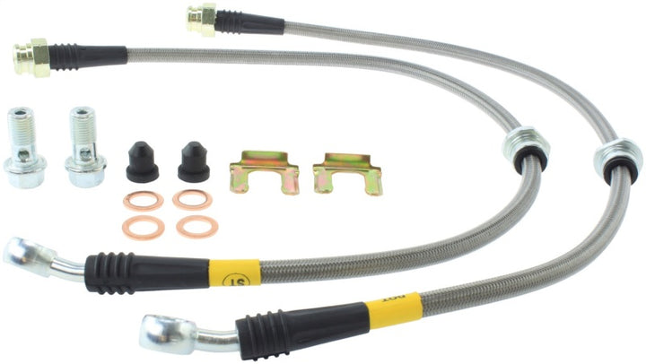 StopTech 04-07 STi Stainless Steel Rear Brake Lines - Bull Strap
