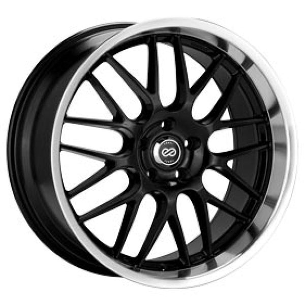 Enkei Lusso 18x7.5 42mm Offset 5x114.3 Bolt Pattern 72.6 Bore Black w/ Machined Lip Wheel - Bull Strap