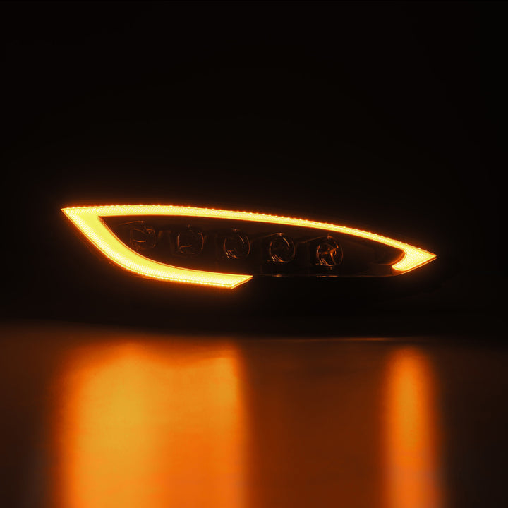 AlphaRex 12-21 Tesla Model S NOVA-Series LED Proj Headlights Blk w/Activtn Light & Seq.Sig / SB DRL - Bull Strap