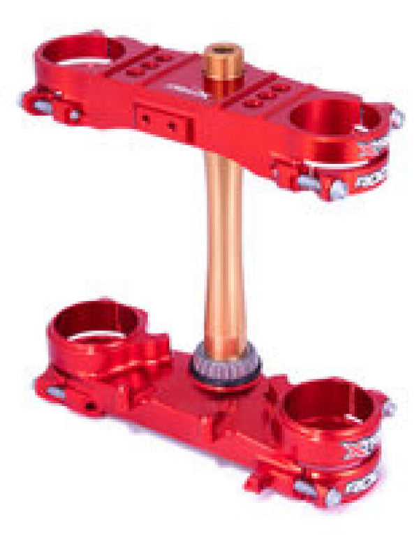 XTrig 21+ Honda CRF 250 R/ CRF 450 R ROCS Tech Triple Clamp 22 mm. Offset M12 - Red - Bull Strap