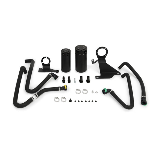 Mishimoto 11-14 Ford F-150 EcoBoost 3.5L Baffled Oil Catch Can Kit - Black - Bull Strap