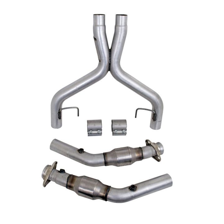 BBK 05-10 Mustang 4.6 GT High Flow X Pipe With Catalytic Converters - 2-3/4 - Bull Strap