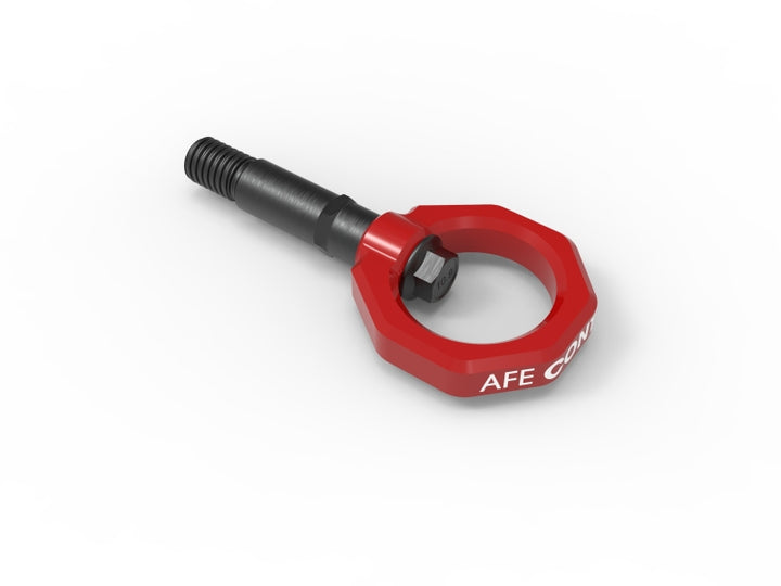 aFe Control Rear Tow Hook Red 20-21 Toyota GR Supra (A90) - Bull Strap