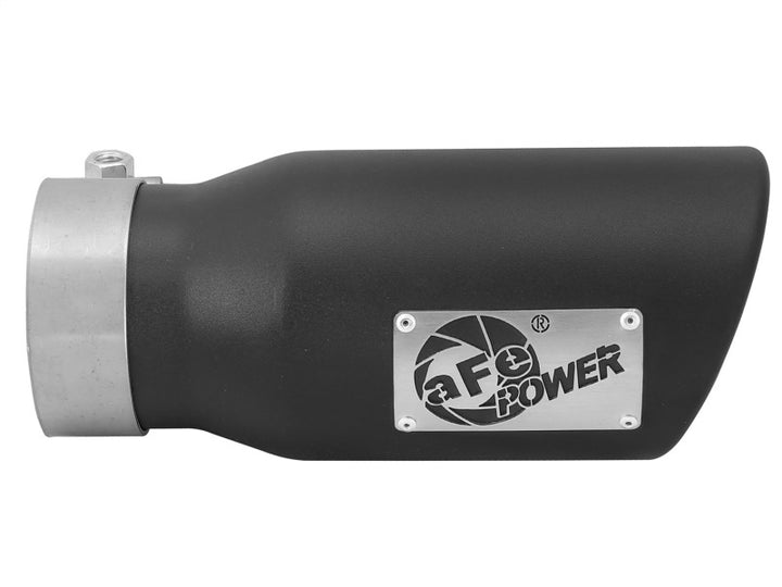 aFe MACHForce XP 3in Inlet x 4in Outlet x 9in Length Clamp-On Black Tip - Bull Strap