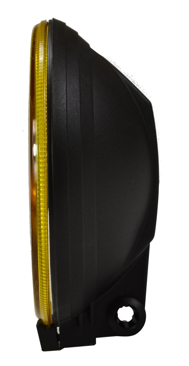 Hella 500 Series ECE 6.4in 55W Round Driving Beam Amber Light - Bull Strap