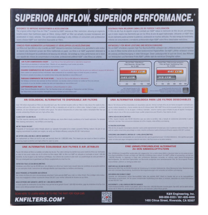 K&N Universal Oval Air Filter 12in Length x 5-1/4in Width x 3-1/4in Height - Bull Strap