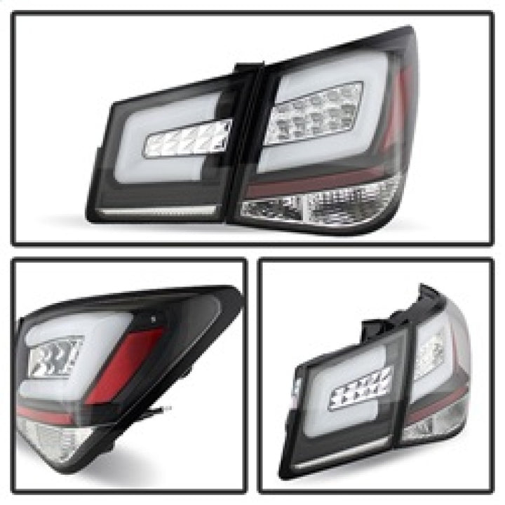 Spyder Chevy Cruze 2011-2014 Light Bar LED Tail Lights Black ALT-YD-CCRZ11-LBLED-BK - Bull Strap