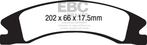 EBC 15+ Cadillac Escalade Ext/Esv 6.2 2WD Extra Duty Front Brake Pads - Bull Strap