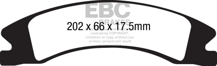 EBC 15+ Cadillac Escalade Ext/Esv 6.2 2WD Extra Duty Front Brake Pads - Bull Strap