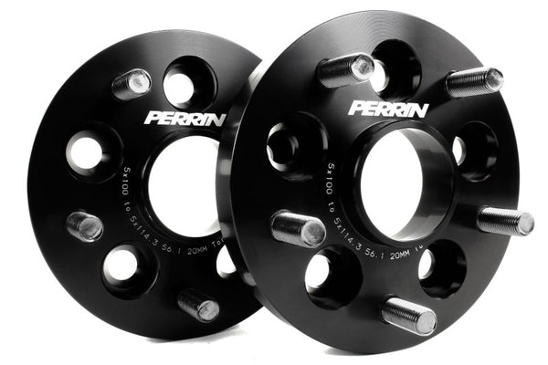 PERRIN Subaru/Toyota/Scion 20mm Wheel Adapter (Bolt-On Type) 5x100 to 5x114.3 w/56mm Hub - Pair - Bull Strap
