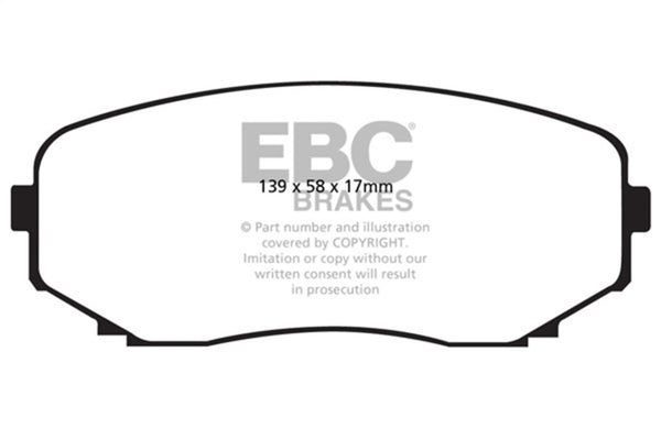 EBC 11-14 Ford Edge 2.0 Turbo Redstuff Front Brake Pads - Bull Strap