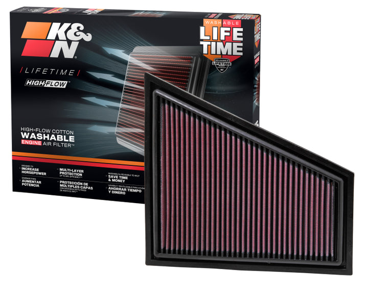 K&N 09-10 BMW Z4 2.5/3.0L-L6 Drop In Air Filter - Bull Strap