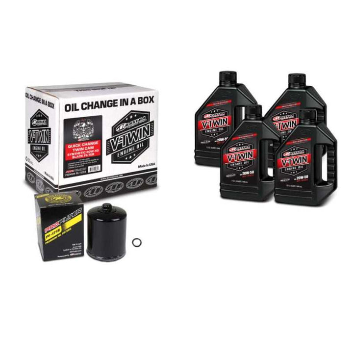 Maxima V-Twin Quick Change Kit Synthetic w/Black Filter Twin Cam - Bull Strap