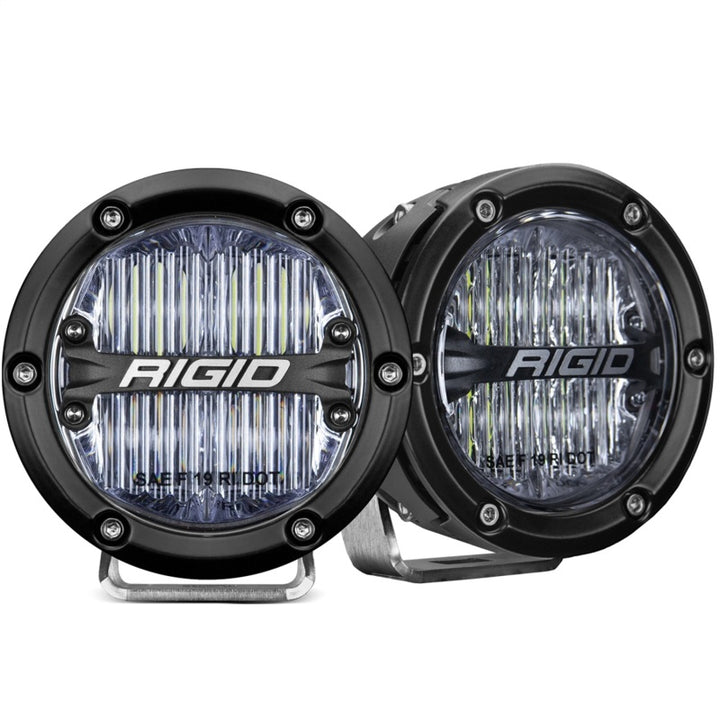 Rigid Industries 360-Series 4in LED SAE J583 Fog Light - White (Pair) - Bull Strap