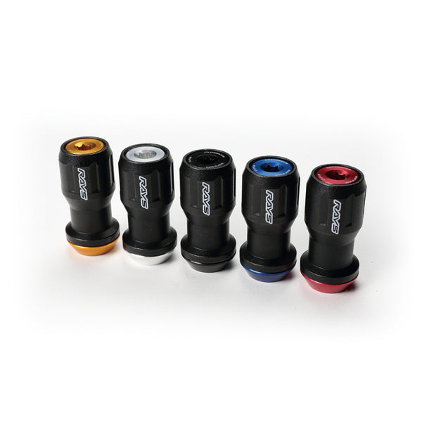Rays 14x1.50 Formula FN-II Lug Nut Set 20 Special Lugs - Red/Black - Bull Strap