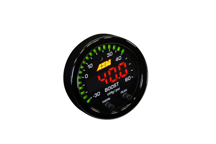 AEM X-Series Boost Pressure -30inHg 60psi Gauge Kit - Bull Strap