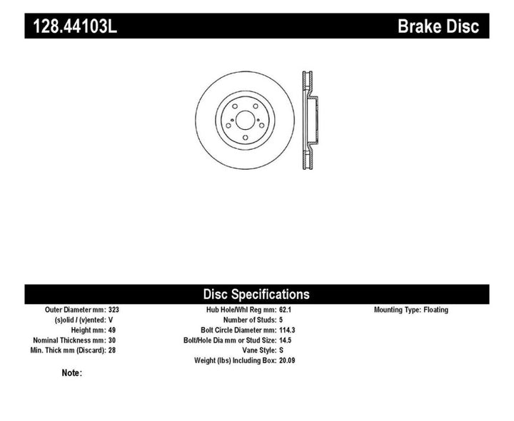 StopTech 93-98 Toyota Supra Turbo Drilled Left Front Rotor - Bull Strap