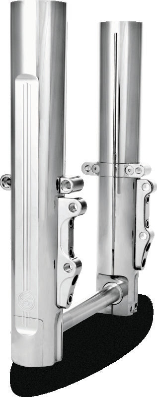 Performance Machine 08-13 FL Lower Leg Assembly - Chrome - Bull Strap