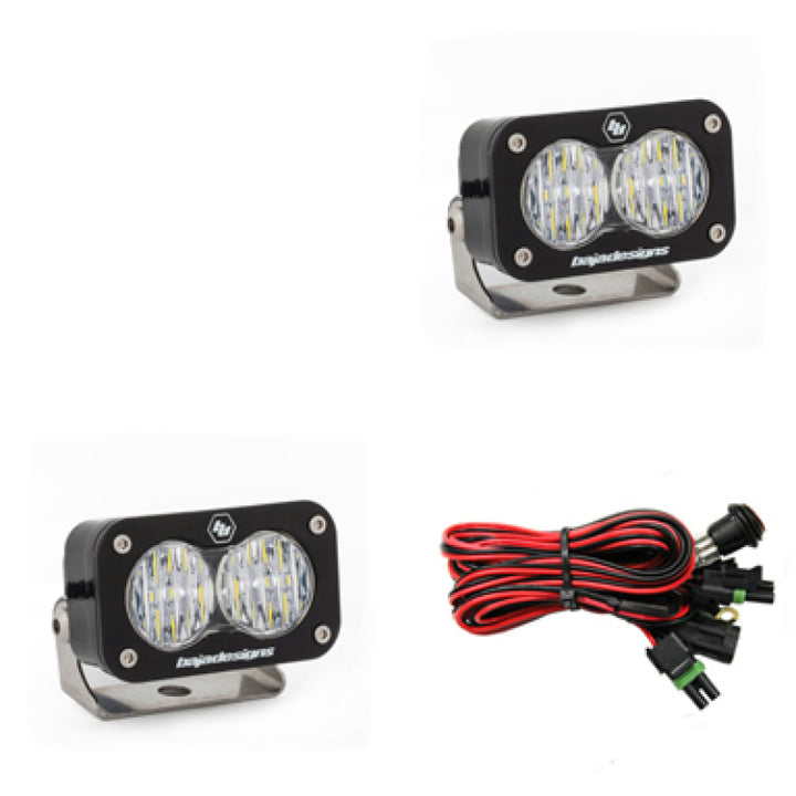 Baja Designs S2 Pro Series LED Light Pods Wide Cornering Pattern - Pair - Bull Strap