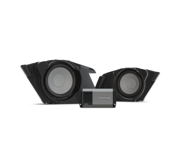 Rockford Fosgate 2014+ Harley Davidson Dual 10in Bag Subwoofer Kit - Bull Strap