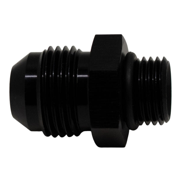 DeatschWerks 6AN ORB Male to 8AN Male Flare Adapter (Incl O-Ring) - Anodized Matte Black - Bull Strap