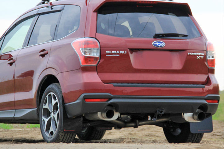 Rally Armor 14-18 Subaru Forester Black Mud Flap w/ Grey Logo - Bull Strap