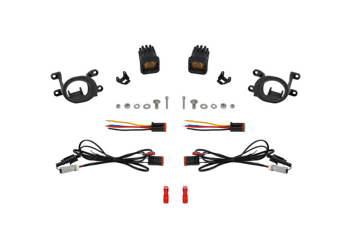 Diode Dynamics 23-24 Toyota GR Corolla SSC1 LED Fog Light Kit - Yellow SAE Fog - Bull Strap