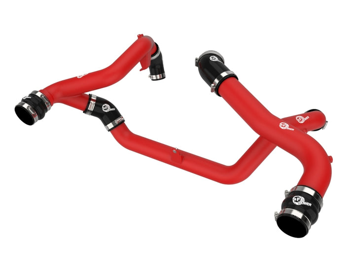 aFe 22-23 Ford Explorer BladeRunner Aluminum Hot and Cold Charge Pipe Kit - Red - Bull Strap