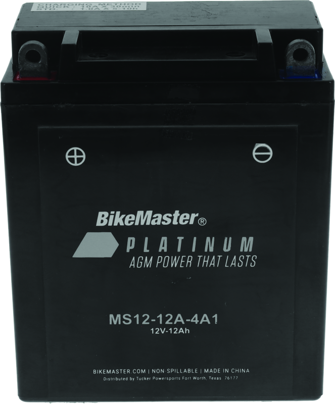 BikeMaster AGM Battery - MS12-12A-4A1 - Bull Strap