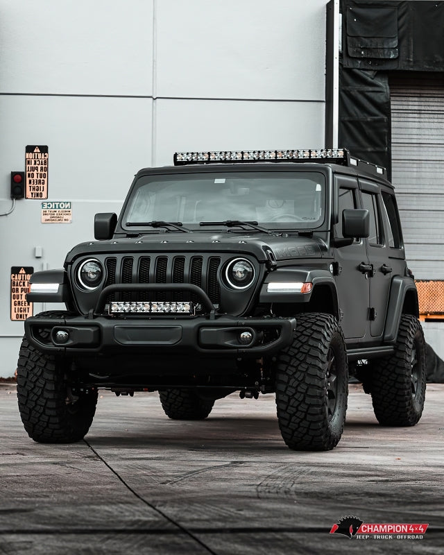 Oracle Oculus Bi-LED Projector Headlights for Jeep JL/Gladiator JT - Matte Blk - 5500K - Bull Strap