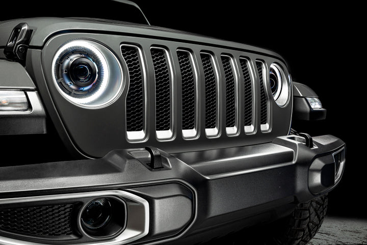 Oracle Oculus Bi-LED Projector Headlights for Jeep JL/Gladiator JT - Matte Blk - 5500K - Bull Strap