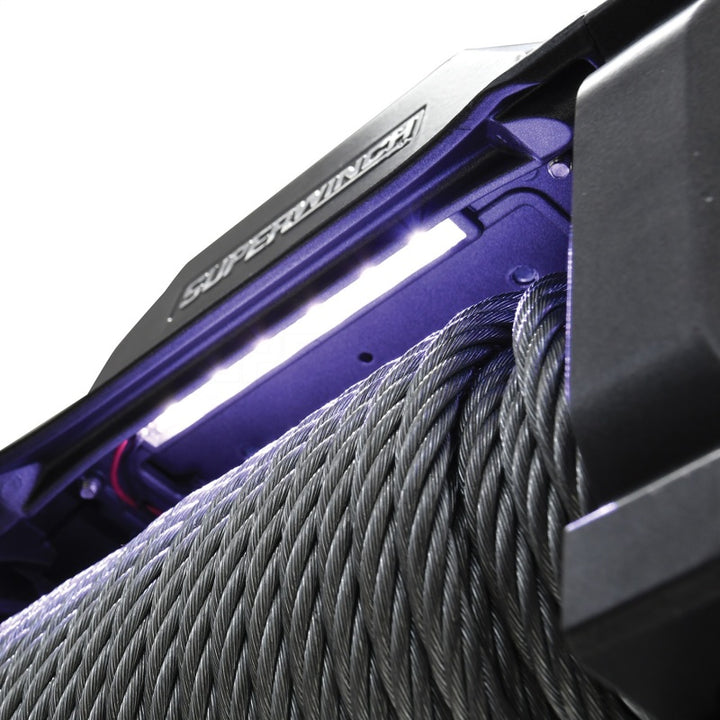 Superwinch 10000 LBS 12V DC 3/8in x 85ft Wire Rope SX 10000 Winch - Bull Strap