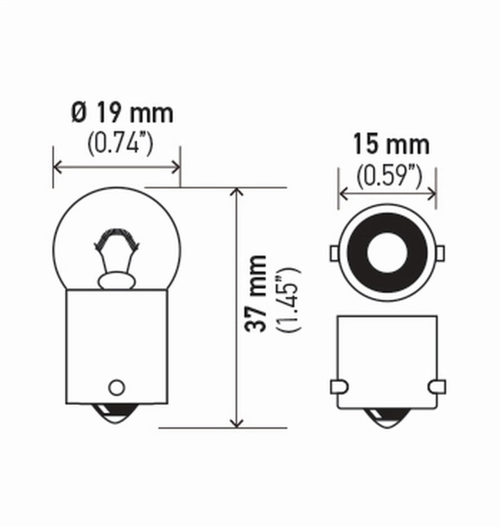 Hella Bulb 5007 12V 5W Ba15S B6 (2) - Bull Strap