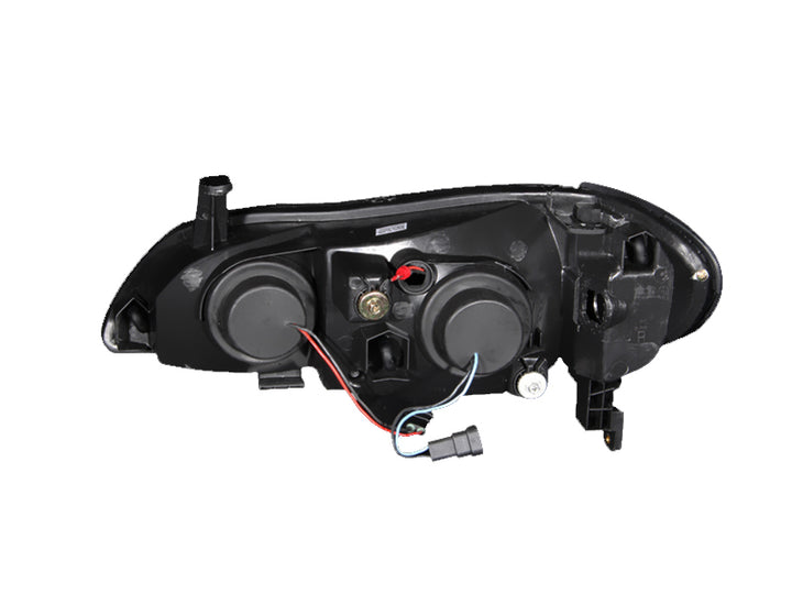 ANZO 2000-2004 Infiniti I30 Projector Headlights w/ Halo Black - Bull Strap