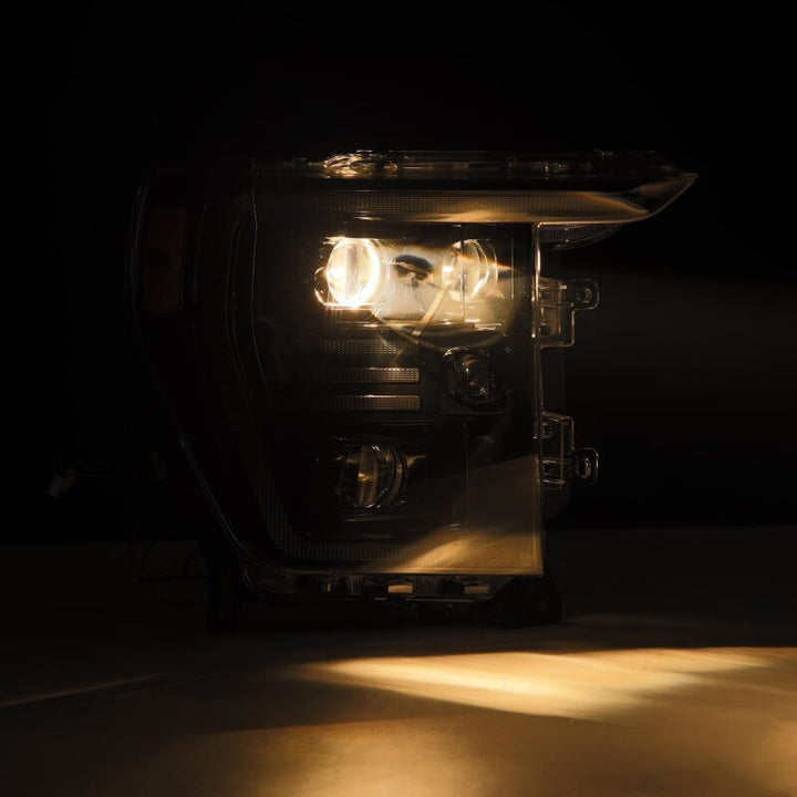 AlphaRex 21-22 Ford F150 PRO-Series Projector headlights Alpha-Black w/Activ Light/Seq Signal - Bull Strap
