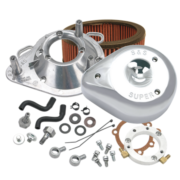 S&S Cycle 93-06 BT w/ Stock CV Carburetors Teardrop Air Cleaner Kit - Bull Strap