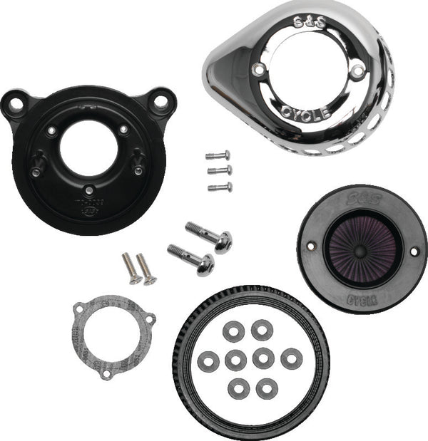 S&S Cycle 01-17 BT Stealth Air Stinger Kit w/ Chrome Teardrop - Bull Strap