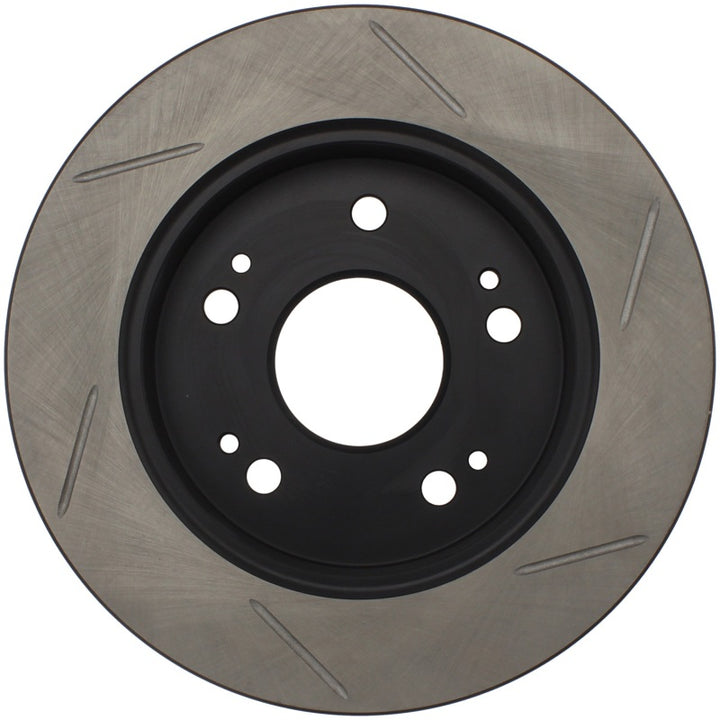 StopTech Power Slot Slotted 06-08 Honda Civic Si Rear Right Rotor - Bull Strap