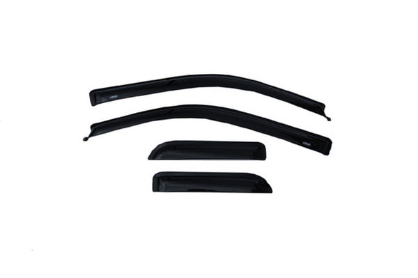 AVS 04-14 Ford F-150 Supercab Ventvisor Outside Mount Window Deflectors 4pc - Smoke - Bull Strap