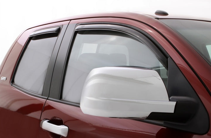 AVS 07-18 Toyota Tundra Double Cab Ventvisor In-Channel Front & Rear Window Deflectors 4pc - Smoke - Bull Strap