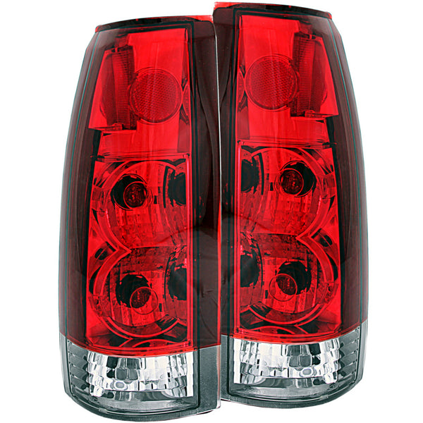 ANZO 1999-2000 Cadillac Escalade Taillights Red/Clear - New Gen - Bull Strap