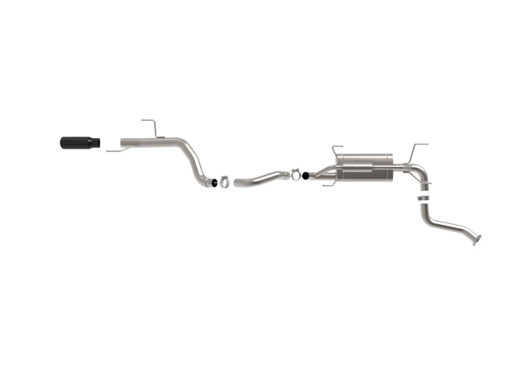 aFe 2025 Toyota 4-Runner 2.5in to 3in SS-304 Cat-Back Exhaust w/ Black Tip - Bull Strap