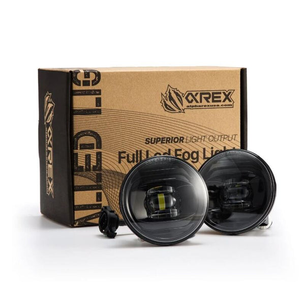 AlphaRex Universal Chevrolet/GMC/Pontiac DoubleTap Dual Color LED Projector Fog Lights - White/Amber - Bull Strap