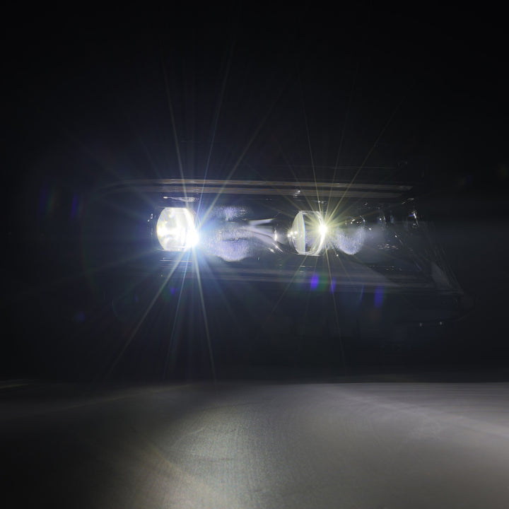 AlphaRex 15-23 Dodge Charger LUXX LED Proj Headlights Alpha-Black w/Actv Light & Seq.Sig / SB DRL - Bull Strap