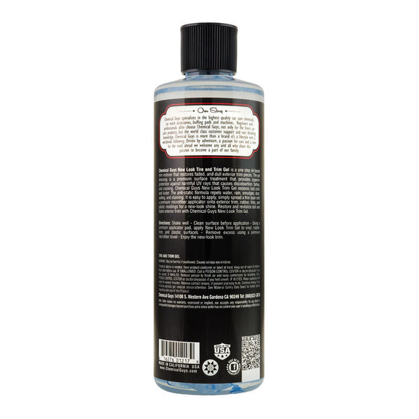 Chemical Guys Tire & Trim Gel for Plastic & Rubber - 16oz - Bull Strap