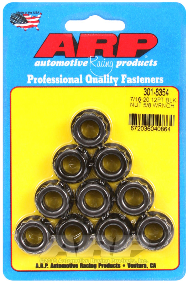 ARP 7/16-20 5/8 Socket 12 pt Nut Kit - Bull Strap