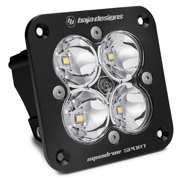 Baja Designs Squadron Sport Work/Scene Pattern Black Flush Mount LED Light Pod - Clear - Bull Strap