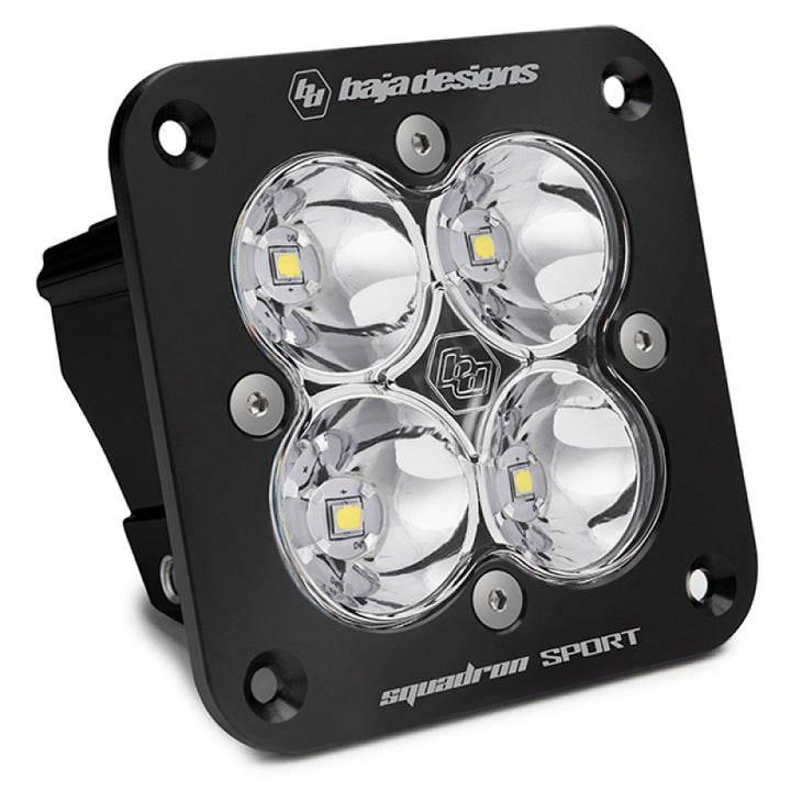 Baja Designs Squadron Sport Work/Scene Pattern Black Flush Mount LED Light Pod - Clear - Bull Strap
