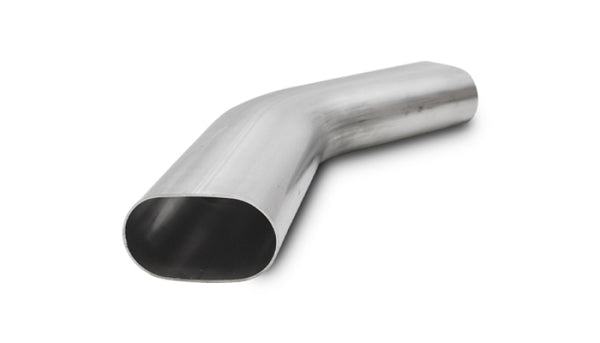 Vibrant 3.5in Oval (Nominal Size) T304 SS 45 deg Mandrel Bend 6in x 6in leg lengths - Bull Strap